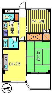 レジデンスエスポワール(2DK/3階)の間取り写真