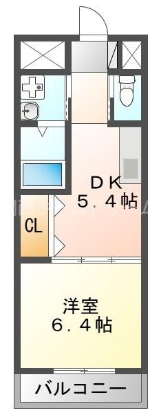 サンフレンドソラーナ(1DK/6階)の間取り写真