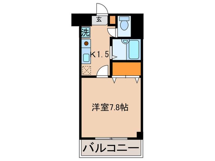 ベルデュール宮前平(1K/5階)の間取り写真