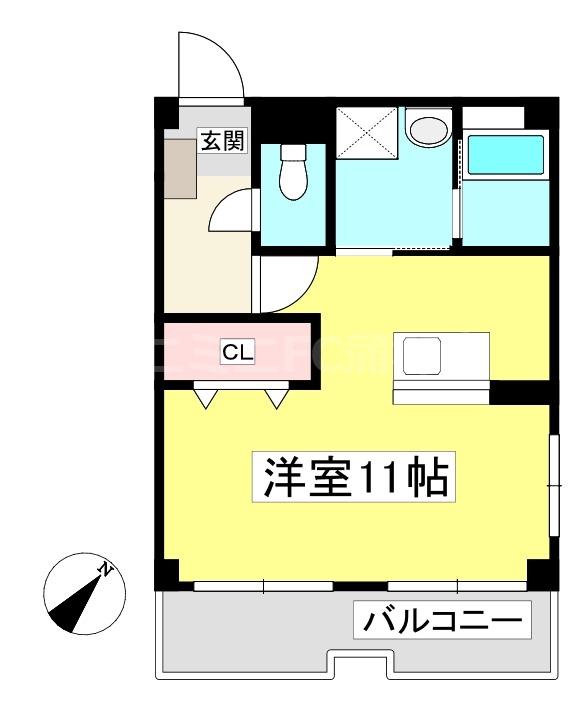ファイネブリーゼ(ワンルーム/2階)の間取り写真