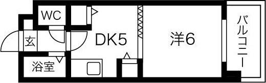 サポナール円山(1DK/4階)の間取り写真