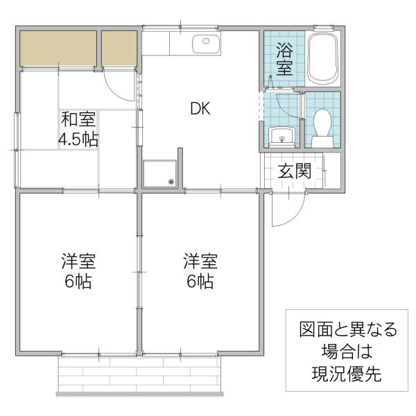 ウインベル(3DK/1階)の間取り写真