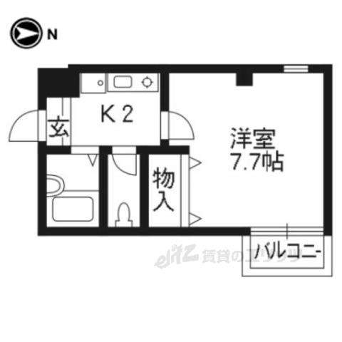 ラフィーネ一乗寺(1K/3階)の間取り写真