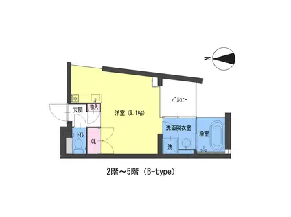 Tステージ新栄(ワンルーム/3階)の間取り写真