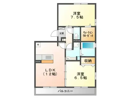 モンテ マノワール(2LDK/3階)の間取り写真