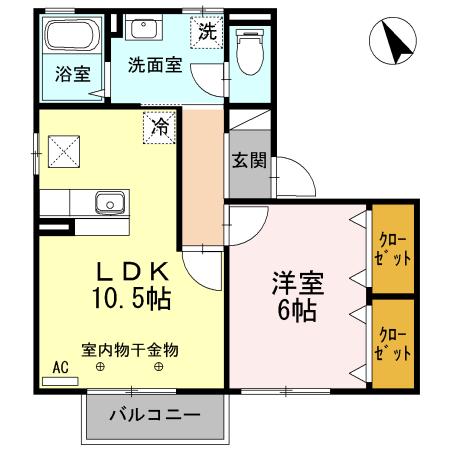 ミラベル(1LDK/1階)の間取り写真