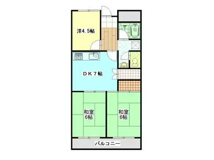 駒金屋10マンション(3DK/4階)の間取り写真