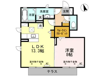オータム山王(1LDK/1階)の間取り写真