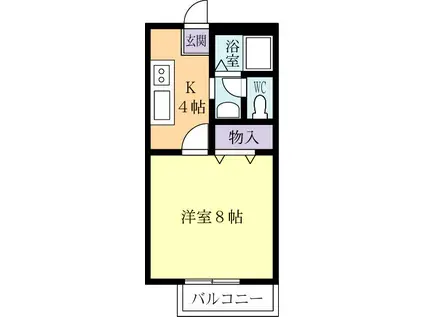 フォレストヴィラ久松A(1K/2階)の間取り写真