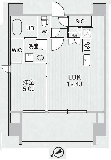 SEASON FLATS浅草橋(1LDK/6階)の間取り写真