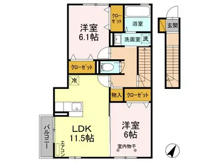 サキクサノ郷V(2LDK/2階)の間取り写真
