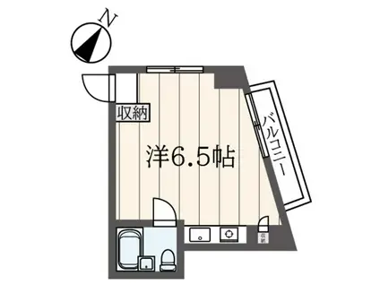 京王線 柴崎駅 徒歩3分 4階建 築39年(ワンルーム/2階)の間取り写真