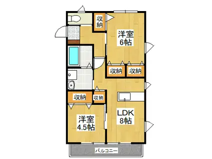 プレミアコートI(2LDK/1階)の間取り写真