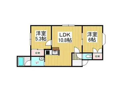 ハイツロマネコンテ(2LDK/2階)の間取り写真
