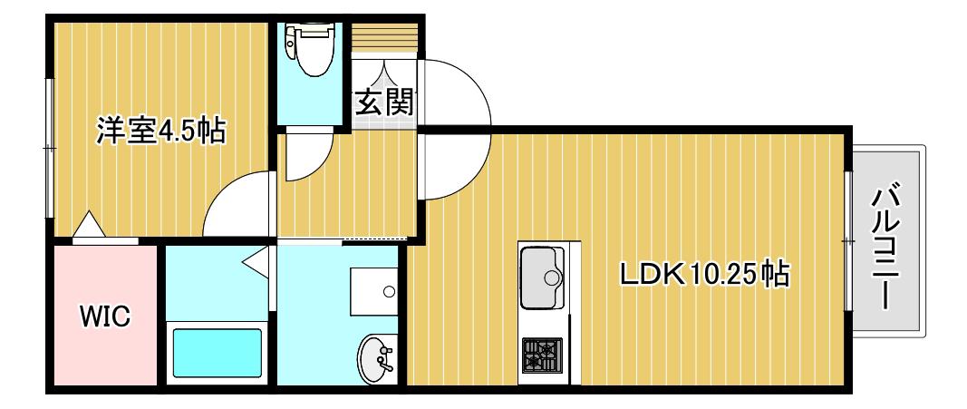 ハーバーテラス(1LDK/1階)の間取り写真