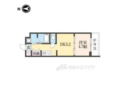 ファステート京都西KIWAMI(1DK/1階)の間取り写真