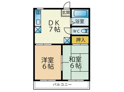 富士ハイツ(2DK/2階)の間取り写真