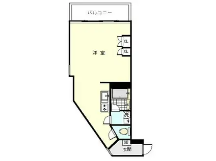 横濱ベイヒルズ(ワンルーム/3階)の間取り写真
