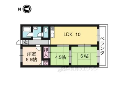 シャンポール松室(3LDK/4階)の間取り写真
