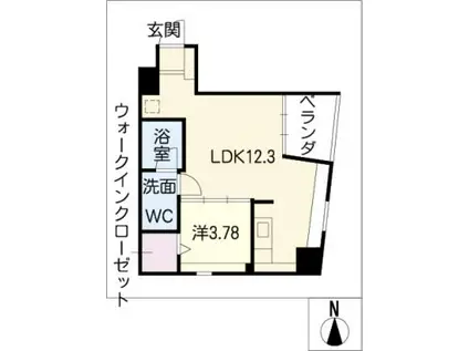 CHATEAU&HOTEL MEIEKI-MINAMI2ND(1LDK/4階)の間取り写真
