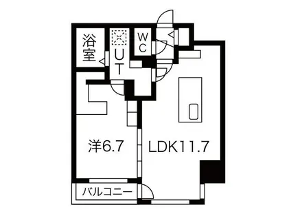 スペチアーレ札幌東(1LDK/7階)の間取り写真