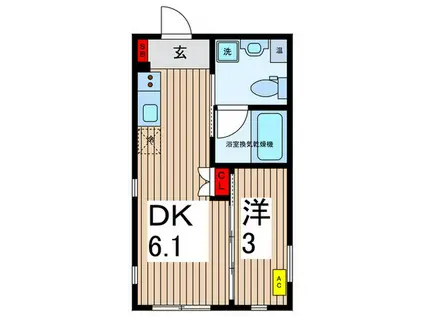 COMFAIR菊川(1DK/4階)の間取り写真