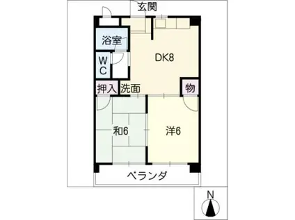 山田マンション(2DK/2階)の間取り写真