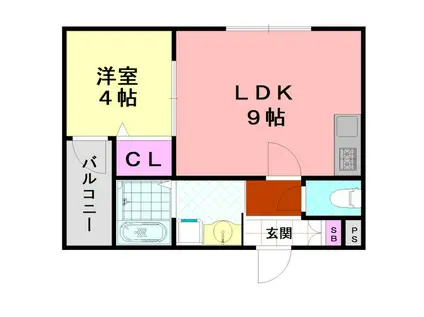 H-MAISON平野I(1LDK/2階)の間取り写真