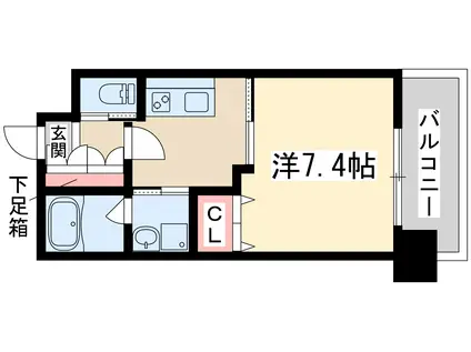 レジディア新大阪Ⅱ(1K/2階)の間取り写真