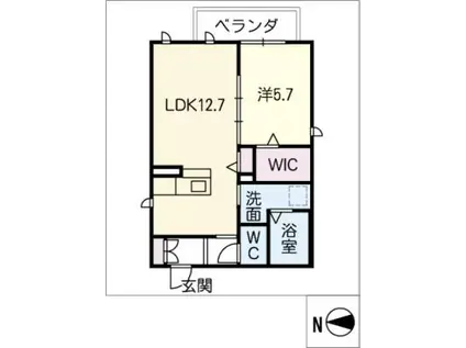 クラッセ古井ノ坂(1LDK/3階)の間取り写真