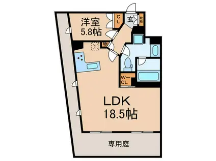 小田急コアロード目白西坂(1LDK/1階)の間取り写真