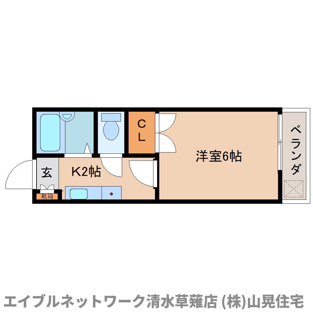 パレドールA(1K/1階)の間取り写真