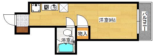 ノワール榎町(ワンルーム/2階)の間取り写真