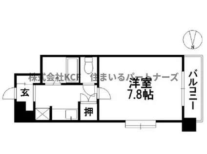 ドミ・エスポワール久留米III(1K/6階)の間取り写真
