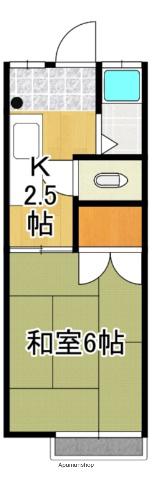 石原ハイム(1K/1階)の間取り写真