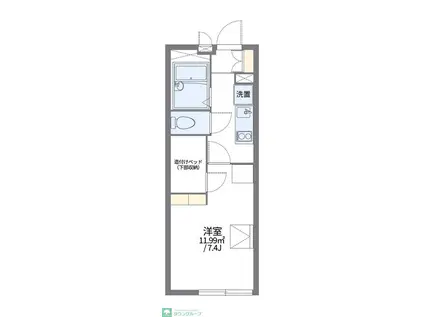 レオパレスクイント(1K/2階)の間取り写真