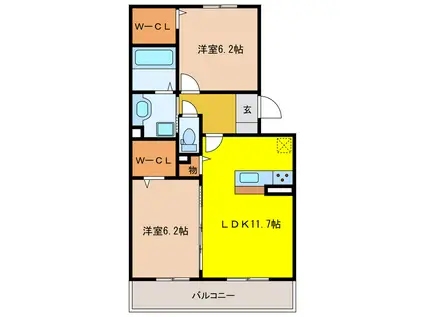 ストリームハイツ(2LDK/3階)の間取り写真