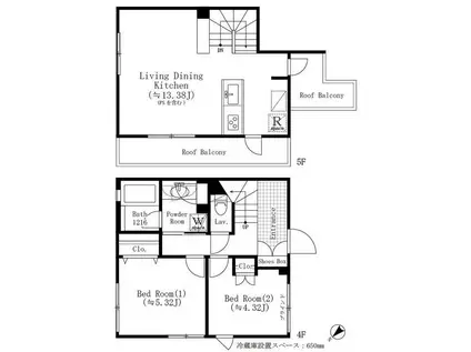ASTILE目黒不動前(2LDK/4階)の間取り写真