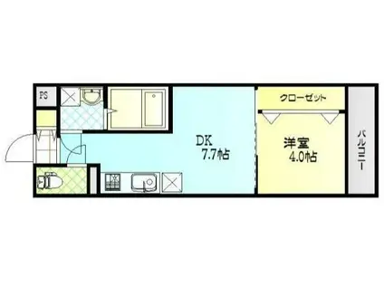 リデアル中津(1DK/1階)の間取り写真