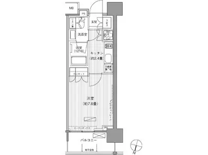 ヒューリックレジデンス千葉中央(1K/7階)の間取り写真
