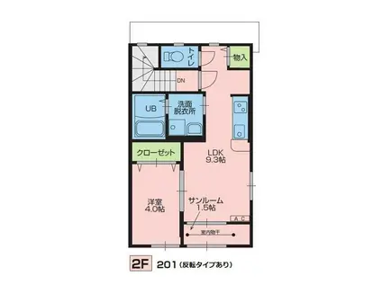 DOLCE(1LDK/2階)の間取り写真