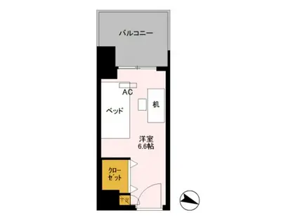 ロイヤルパークスER万代 SHARE万代(ワンルーム/3階)の間取り写真