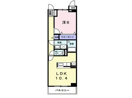 サニーブローテ住吉I(1LDK/2階)の間取り写真