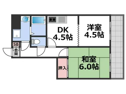 M´プラザ城東五番館(2DK/3階)の間取り写真
