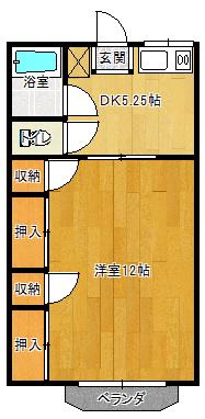 クレセントハイツ(1K/1階)の間取り写真