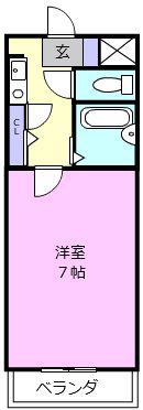 エステート白塚(1K/3階)の間取り写真