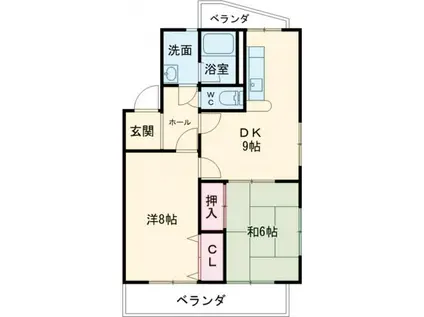 こぐま館(2DK/3階)の間取り写真