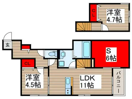 リッチグレイス(2SLDK/1階)の間取り写真