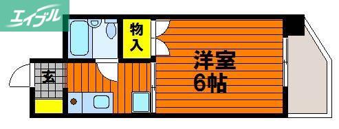 平井ビル(1K/2階)の間取り写真