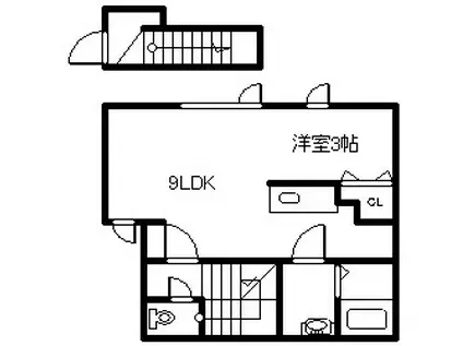 SMILEII(1DK/2階)の間取り写真